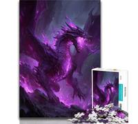 Puzzles pour Adultes et Adolescents, Puzzle Dragon Volant Violet, Jeu éducatif Familial, idéal pour la décoration de Bureau (38x26cm)