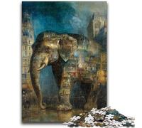 Puzzles pour Adultes et Adolescents, Puzzle Elephant City pour Jeu éducatif, défi, Jouet, décoration d'intérieur Unique et Cadeaux 26x38cm