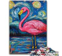 Puzzles pour Adultes et Adolescents Puzzle Flamingo Ciel Nocturne Jouet éducatif intellectuel décompressant Convient aux Couples de 14 Ans et Plus 26x38cm