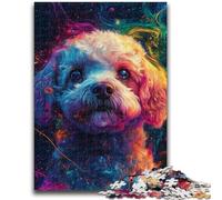 Puzzles pour Adultes et Adolescents Puzzle Galaxy Bichon Frise Défi d'intelligence cérébrale Jouets addictifs Cadeau Amusant pour Les 14 Ans et Plus 50x75cm