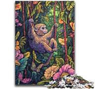Puzzles pour Adultes et Adolescents Puzzle Gibbon de la forêt Tropicale pour Les 14 Ans et Plus Jeu intellectuel Cadeaux d'anniversaire de Noël 26x38cm