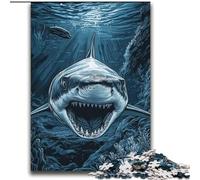 Puzzles pour Adultes et Adolescents, Puzzle Grand Requin Blanc, Jeu Stimulant et éducatif en Famille pour Anniversaire, Noël 38x52cm