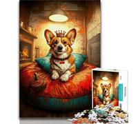 Puzzles pour Adultes et Adolescents Puzzle Happy Corgi, entraînez Votre Cerveau et Vos Mains Cadeau d'anniversaire Unique pour Les 14 Ans et Plus 38x26cm.