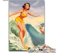 Puzzles pour Adultes et Adolescents Puzzle Hawaii Surfer Girl, Jeux éducatifs Décoration d'intérieur Idéal comme Cadeau pour Toute la Famille 50x75cm