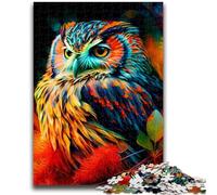 Puzzles pour Adultes et Adolescents Puzzle Hibou Mignon Design Vibrant et Unique Expérience de Puzzle relaxante et stimulante 26x38cm