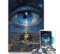 Puzzles pour Adultes et Adolescents, Puzzle La Tour Eiffel dans Les Yeux, Jouets éducatifs, Jeux Anti-Stress, renforce l'amour Entre Couples (38x26cm)
