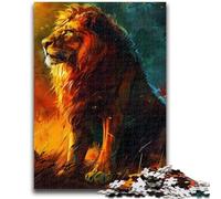 Puzzles pour Adultes et Adolescents Puzzle Lion au Coucher du Soleil, Jeu de Quiz pour renforcer l'amour Entre Couples pour et 14 Ans 50X75CM
