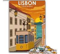 Puzzles pour Adultes et Adolescents Puzzle Lisbonne Portugal Tram Art, Jeux éducatifs Décoration d'intérieur Idéal comme Cadeau pour Toute la Famille 70x100cm