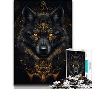 Puzzles pour Adultes et Adolescents, Puzzle Loup Noir, Aide Le Cerveau à exercer des Jouets addictifs pour cultiver la Patience, Collection d'artistes, Beaux-Arts (38x26cm)