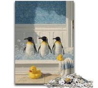 Puzzles pour Adultes et Adolescents Puzzle Pingouin prenant Un Bain Convient aux Enfants de 14 Ans et Plus Jeux familiaux Offrez des Cadeaux pour Toute la Famille 50x75cm