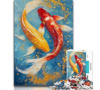 Puzzles pour Adultes et Adolescents, Puzzle Poisson koï Rouge et Jaune, pour Jeu éducatif, défi, Cadeau d'anniversaire, décoration Murale 70x100cm