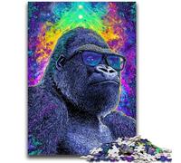 Puzzles pour Adultes et Adolescents, Puzzle psychédélique chimpanzé, Jeu Stimulant pour Tous, pour Femmes, Cadeaux pour Hommes 26x38cm