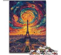 Puzzles pour Adultes et Adolescents, Puzzle psychédélique Eiffel, Chaque pièce est Unique - Jeu Familial Stimulant et Amusant pour Les 14 Ans (Taille 50x75cm)
