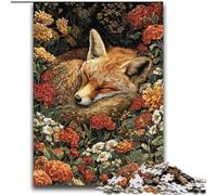 Puzzles pour Adultes et Adolescents Puzzle Renard endormi dans Les Fleurs pour Les 14 Ans et Plus Jeu intellectuel Cadeaux d'anniversaire de Noël 70x100cm