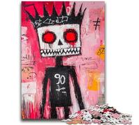 Puzzles pour Adultes et Adolescents Puzzle Roi Squelette de Style Basquiat Design Dynamique et Unique Expérience de Puzzle relaxante et stimulante 50x75cm