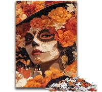 Puzzles pour Adultes et Adolescents, Puzzle Squelette de Fille Mexicaine pour Jeu éducatif, Jouet de défi, décoration d'intérieur Unique et Cadeaux 26x38cm