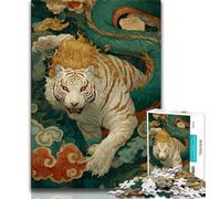 Puzzles pour Adultes et Adolescents, Puzzle Tigre de Style Chinois, Jeu éducatif, Jouet de défi, pour la décoration de la Maison, à partir de 14 Ans, 38x26cm