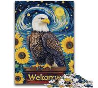 Puzzles pour Adultes et Adolescents Puzzle Tournesol Aigle Jouets éducatifs Jeux familiaux Améliorer l'amour Entre Les Couples 26x38cm