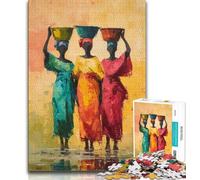 Puzzles pour Adultes et Adolescents, Puzzle Trois Femmes africaines, Jouet éducatif intellectuel décompressant, Cadeau d'anniversaire 50x75cm