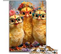 Puzzles pour Adultes et Adolescents, Puzzle Trois Petits Poulets, Jouets éducatifs, Jeux Anti-Stress, décoration Murale (Taille 50x75cm)