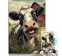 Puzzles pour Adultes et Adolescents, Puzzle Vache Heureuse, Jouet éducatif Anti-Stress, idéal comme Cadeau pour Toute la Famille, 50x75cm