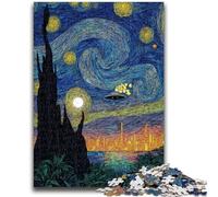 Puzzles pour Adultes et Adolescents, Puzzle Van Gogh, Ciel Nocturne, Jouets éducatifs, Jeux familiaux, renforce l'amour Entre Couples, 26x38cm