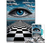 Puzzles pour Adultes et Adolescents Puzzle Yeux psychédéliques, Casse-tête, idéal comme Cadeau pour Toute la Famille Convient pour Et 14 38x26cm