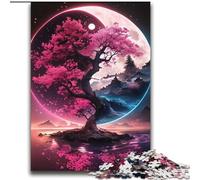 Puzzles pour Adultes et Adolescents Puzzle Yin Yang Cerisier en Fleurs Jouet éducatif intellectuel décompressant Convient aux Couples de 14 Ans et Plus 70x100cm