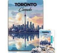 Puzzles pour Adultes et Adolescents Puzzles Affiche de Voyage à Toronto, Jeu Stimulant, idéal comme Cadeau pour Toute la Famille (38x26cm)