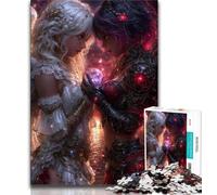 Puzzles pour Adultes et Adolescents, Puzzles Ange Noir et Blanc, Jouets éducatifs, Anti-Stress, renforce l'amour Entre Couples (75x50cm)