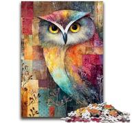 Puzzles pour Adultes et Adolescents Puzzles Animal Hibou Soulagement du Stress Défi Difficile avec Affiche correspondante et Feuille de Quiz 50x75cm