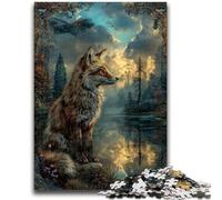Puzzles pour Adultes et Adolescents, Puzzles animaliers, Renard, Art, Anti-Stress, défi Difficile avec Affiche et Feuille de Questions correspondantes, 26x38cm