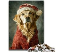 Puzzles pour Adultes et Adolescents Puzzles Animaux Golden Retriever pour et à partir de 14 Ans Jouets de Jeu Car il est idéal comme Cadeau pour Toute la Famille 50x75cm