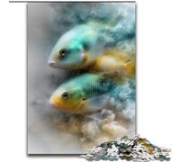 Puzzles pour Adultes et Adolescents, Puzzles aquarelles, Poissons, Chaque pièce est Unique - Jeu Familial Stimulant et Amusant pour Les 14 Ans (Taille 50x75cm)