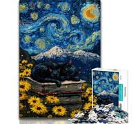 Puzzles pour Adultes et Adolescents, Puzzles, Art du Chat Noir, pour Jeu éducatif, défi, Cadeau d'anniversaire, Cadeaux, Art Mural 50x75cm