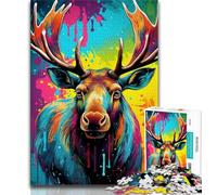 Puzzles pour Adultes et Adolescents, Puzzles Art Moose, Jeu Familial éducatif, idéal pour la décoration de Bureau (75x50cm)