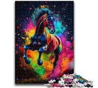 Puzzles pour Adultes et Adolescents, Puzzles artistiques, Graffiti, Cheval, Jouets éducatifs, Jeux familiaux, renforce l'amour Entre Couples, 26x38cm