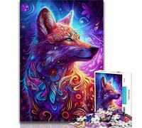 Puzzles pour Adultes et Adolescents, Puzzles artistiques représentant des Renards psychédéliques, Anti-Stress, Vacances à la Maison, Cadeaux d'anniversaire Uniques pour Les 14 Ans et Plus, 38x26cm
