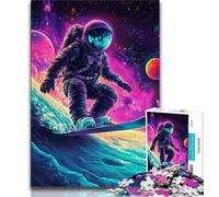 Puzzles pour Adultes et Adolescents, Puzzles Astronaute Surf, Jeu Stimulant, idéal comme Cadeau pour Toute la Famille (75x50cm)