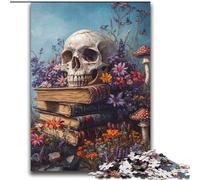 Puzzles pour Adultes et Adolescents, Puzzles avec tête de Mort et Livre, défi d'intelligence cérébrale, Jouets addictifs, Cadeau Amusant pour Les 14 Ans et Plus, 70x100cm