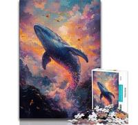 Puzzles pour Adultes et Adolescents Puzzles Baleines au Coucher du Soleil Entraînez Votre Cerveau et Vos Mains Cadeau d'anniversaire Unique pour Les Enfants de 14 Ans et Plus 38x26cm.