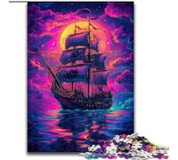 Puzzles pour Adultes et Adolescents, Puzzles, Bateau Pirate, Jouets éducatifs, Jeux Anti-Stress, décoration Murale (Taille 50x75cm)