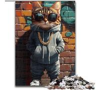 Puzzles pour Adultes et Adolescents, Puzzles, Chat des Rues, Jouet éducatif Anti-Stress, Interaction Parent-Enfant, pour et à partir de 14 Ans, 50x75cm