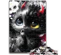 Puzzles pour Adultes et Adolescents Puzzles Chaton Diable Soulagement du Stress Défi Difficile À Offrir en Cadeau pour Toute la Famille 26x38cm