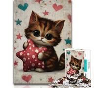 Puzzles pour Adultes et Adolescents, Puzzles Chaton, Jouets éducatifs, Anti-Stress, renforce l'amour Entre Couples (38x26cm)