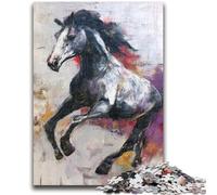Puzzles pour Adultes et Adolescents, Puzzles, Cheval Noir et doré, défi d'intelligence cérébrale, Jouets addictifs, Cadeau Amusant pour Les 14 Ans et Plus, 50x75cm