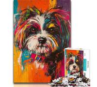 Puzzles pour Adultes et Adolescents, Puzzles Chien Bichon Havanais, Jouets éducatifs, Anti-Stress, renforce l'amour Entre Couples (75x50cm)