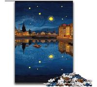 Puzzles pour Adultes et Adolescents, Puzzles, Ciel Nocturne, Ville, Paysage Urbain, Jeu de Quiz, idéal comme Cadeau pour Toute la Famille, 70x100cm