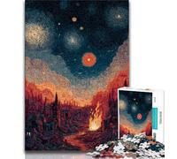 Puzzles pour Adultes et Adolescents, Puzzles City Under The Night Sky, Aide Le Cerveau à exercer des Jouets addictifs pour cultiver la Patience, Collection d'artistes, Beaux-Arts 38x26cm