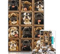Puzzles pour Adultes et Adolescents, Puzzles, Collage de Chiens, Art au Fusain, pour Une Escapade relaxante, décoration d'intérieur, 38x26cm